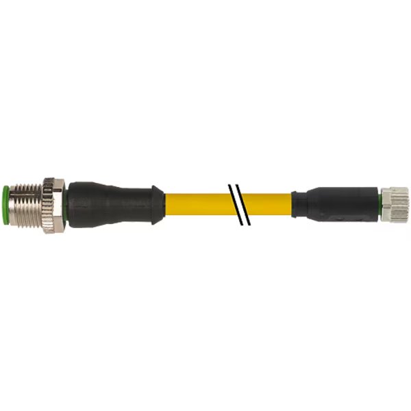M12 male 0° / M8 female 0°, PVC 4x0.25 ye UL/CSA 2m, Murr Elektronik, Mfr#: 7000-40581-0110200